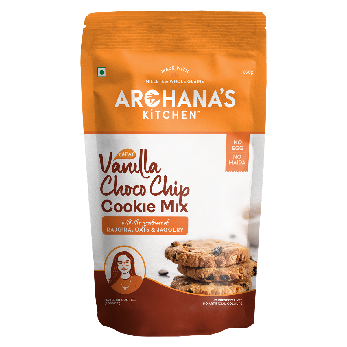Vanilla Choco Chip Cookie Mix | 350 g | Made from Millets & Jaggery | No Maida | Eggless