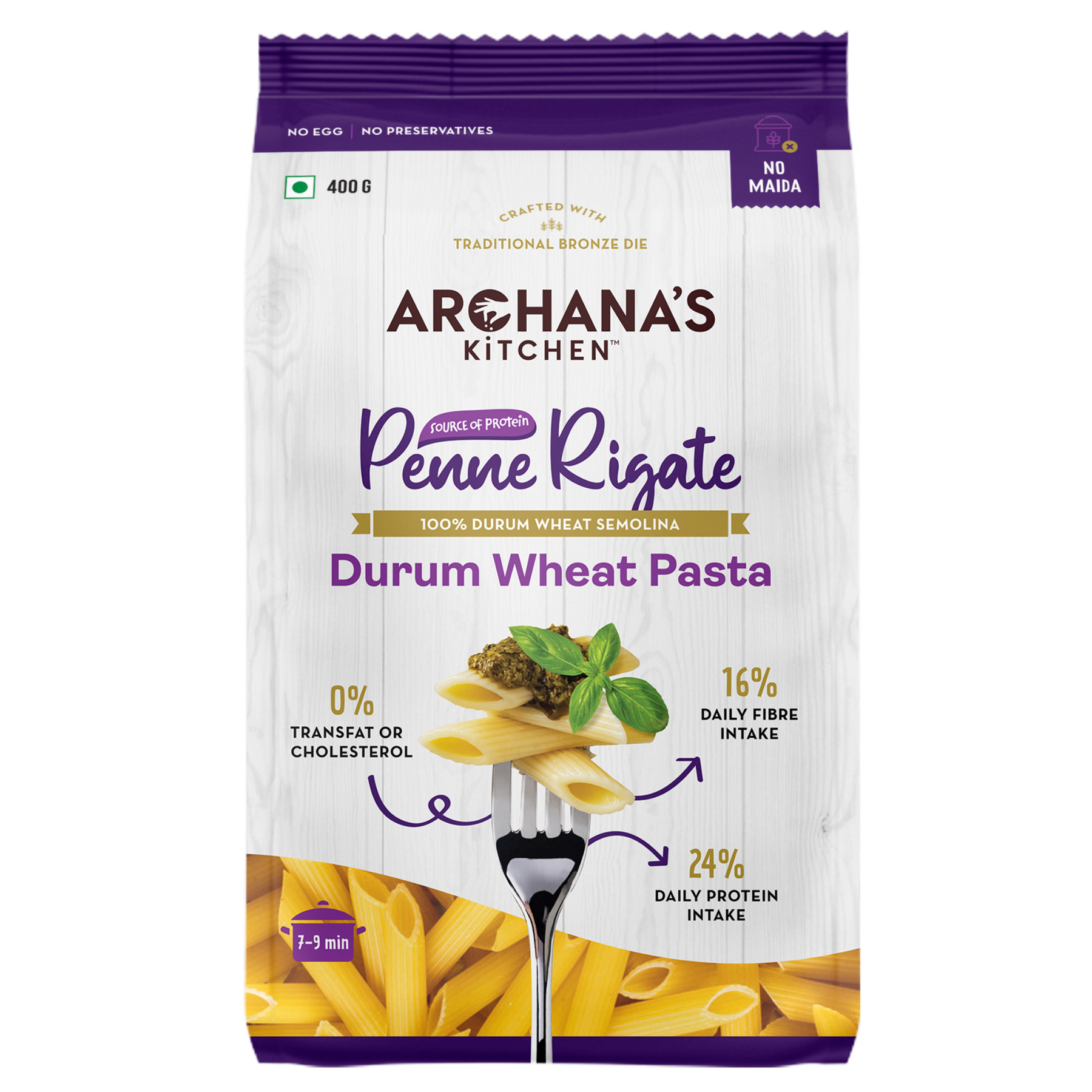 100% Durum Wheat Penne Pasta | 400g | Zero Maida | High Protein | Eggless